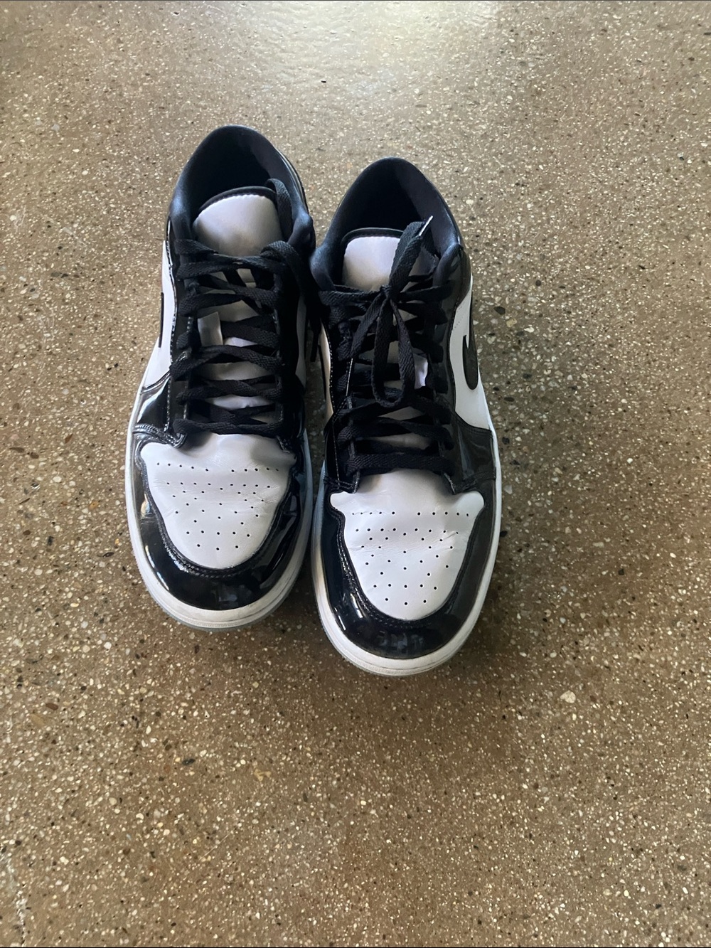 Nike Black & White Patent Low Top Sneakers